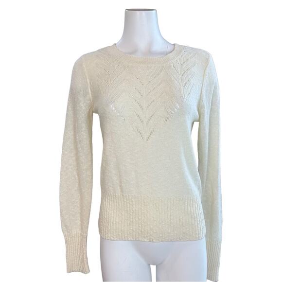 NWT 1. STATE Retro Sweater Antique White Lightweight Neutral S Small - Picture 1 of 10